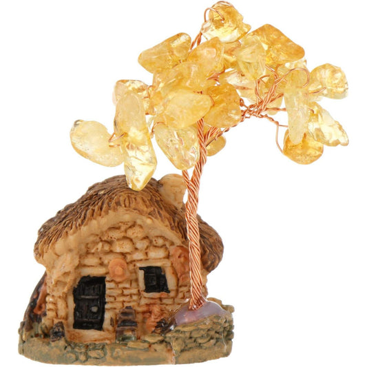 Crystal Tree Feng Shui Crystal Money Tree with Miniature House