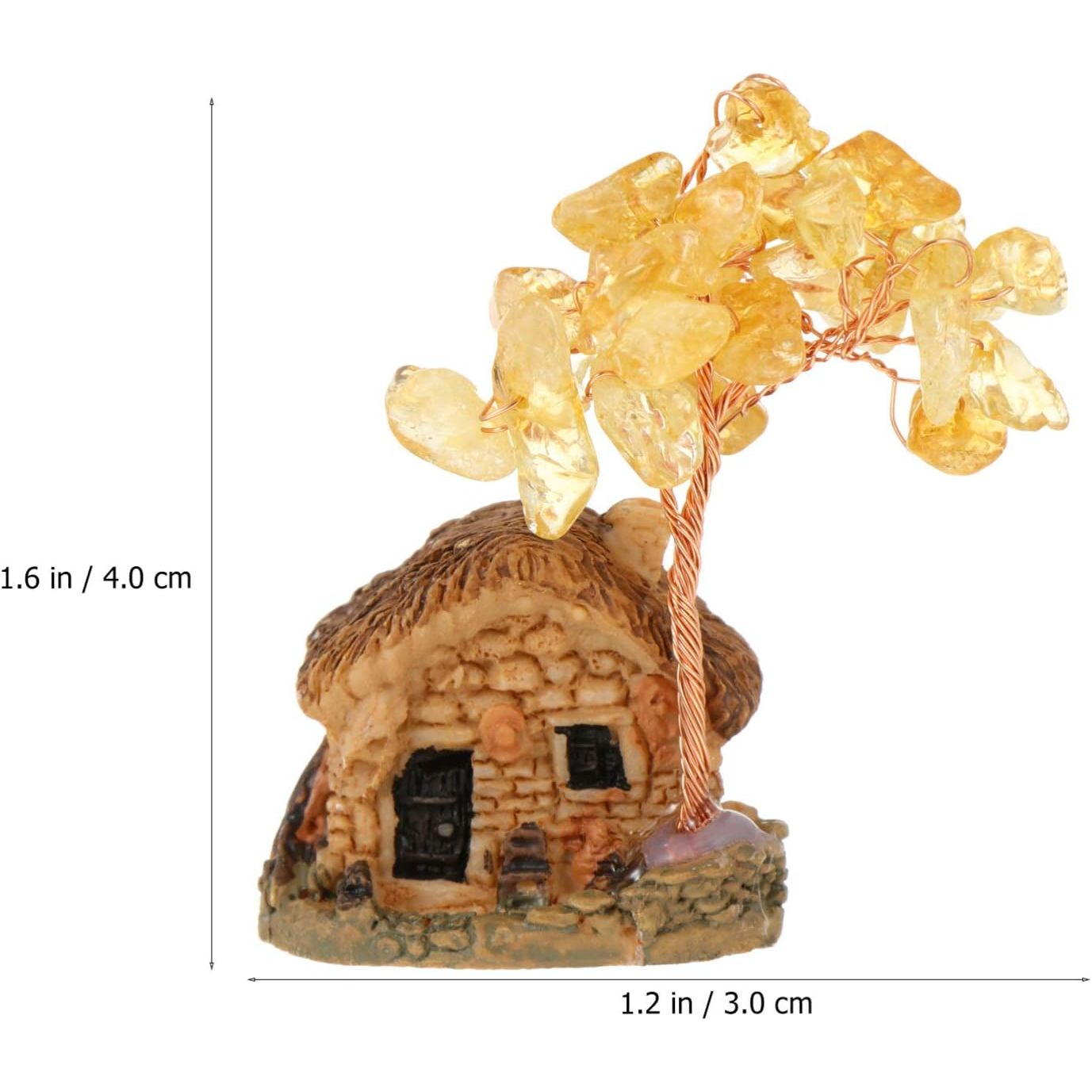 Citrine Crystal Tree Feng Shui Crystal Money Tree with Miniature House