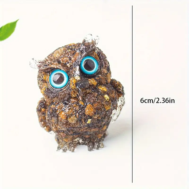 2.36 inch Genuine Crystal Macadam Epoxy Emerald Owl