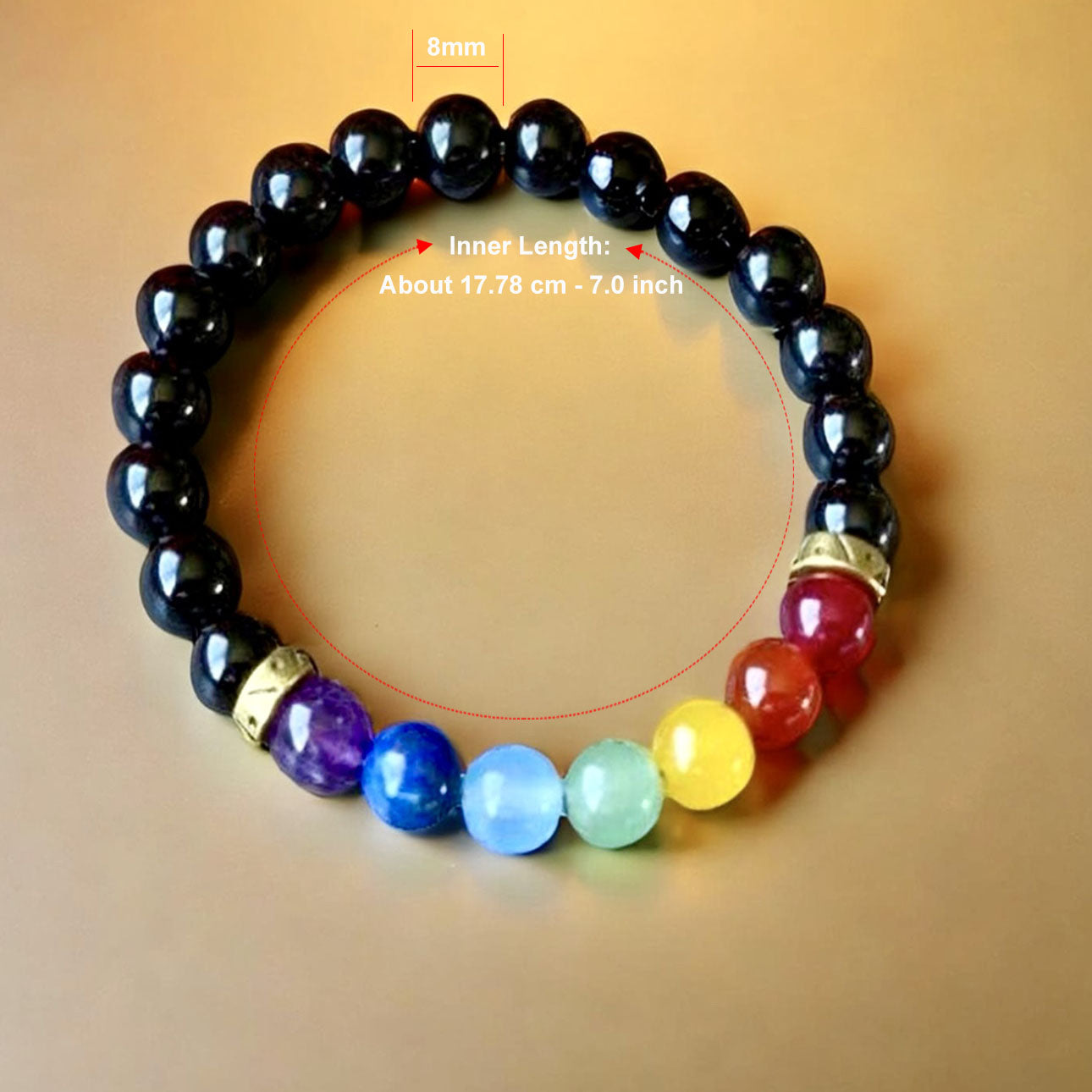 8 mm Chakra Black Onyx Bracelet