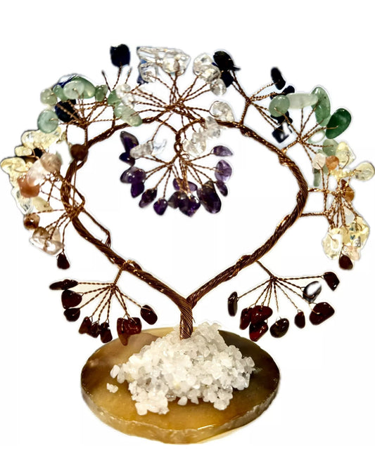 4.72 Inches Handmade Gemstone Chakra Agate Crystal Tree