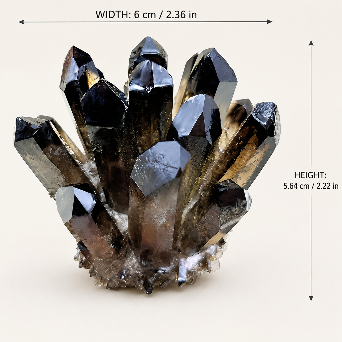 2.22 Inch Smokey Quartz Phantom Cluster