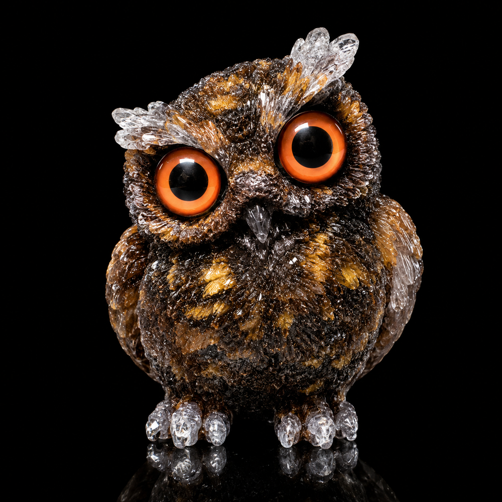 Tiger’s Eye Crystal Owl