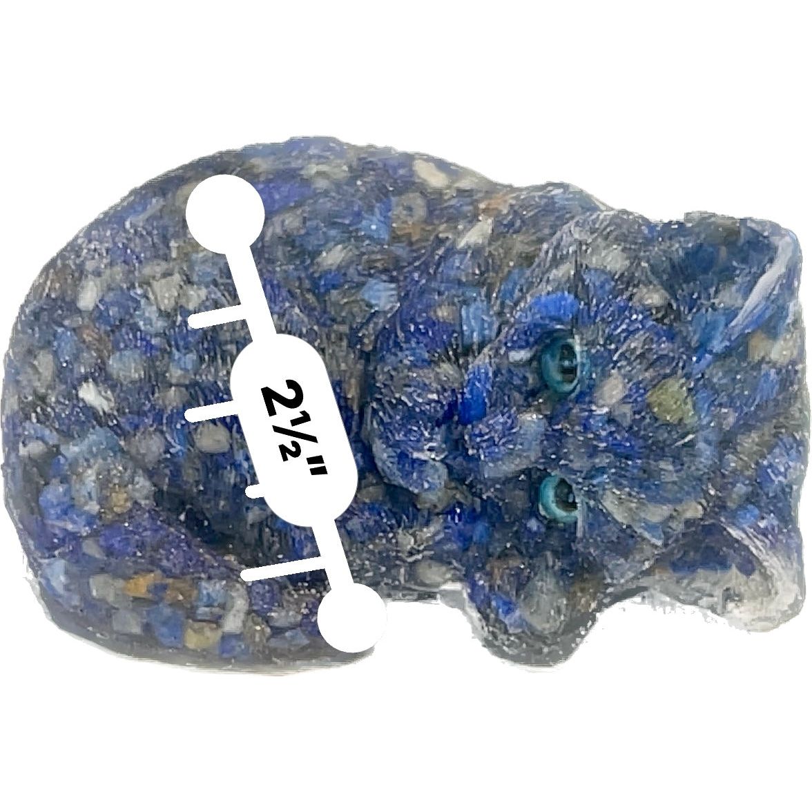 3 inch Natural Crystal Macadam Epoxy Lapis Lazuli Cat