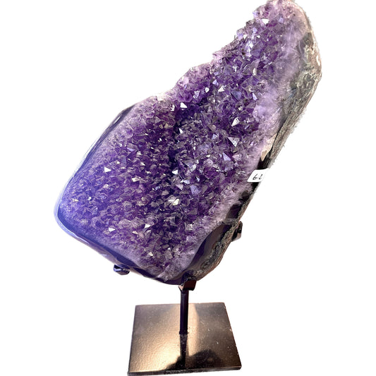 13 Inch Uruguay Free Form Amethyst on a Metal Stand