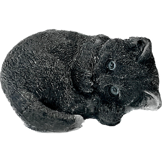 3 inch  Natural Crystal Macadam Epoxy Black Tourmoline Cat