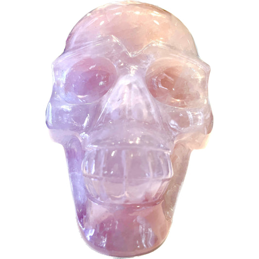 7 Inch Genuine Brazilian Rose Quartz Skull