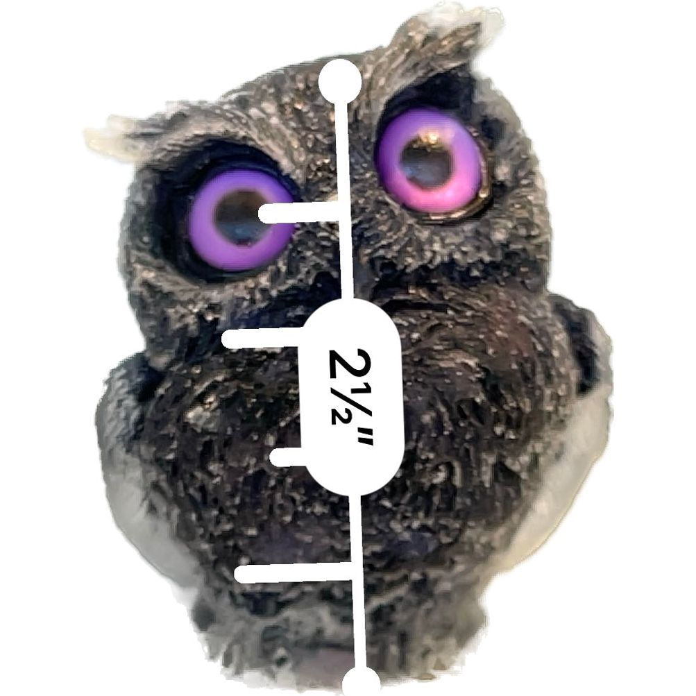 2 1/2 inch Natural Crystal Macadam Epoxy Black Tourmoline Owl