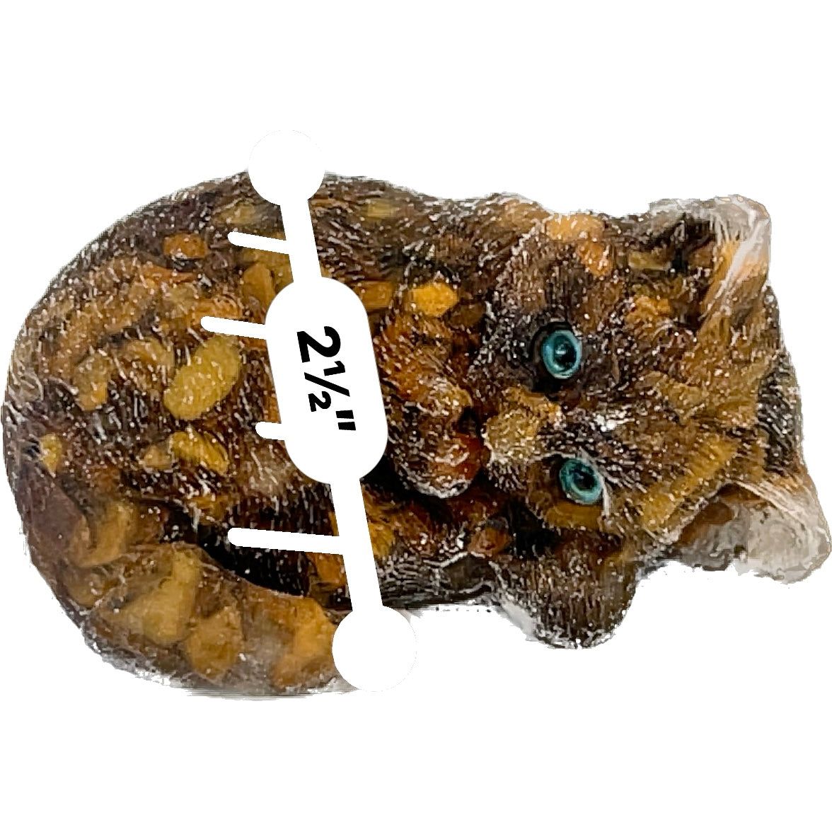 3 inch Natural Crystal Macadam Epoxy Tigers Eye Cat