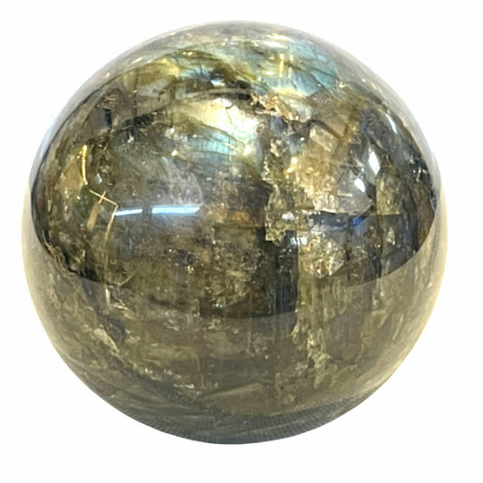 3 Inch Labradorite Sphere Crystal Ball in Acrylic Base