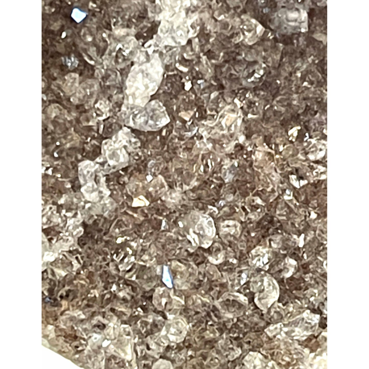 Clustered Crystal 4.5 inch Gray Amethyst Heart on a Metal Stand