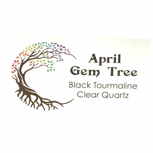 April Gem Birthstone Tree (Black Tourmaline / Clear Quartz)