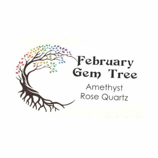 February Gem Birthstone Tree (Rose Quartz / Amethyst)