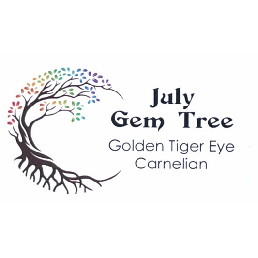 July Gem Birthstone Tree (Golden Tiger Eye / Carnelian)