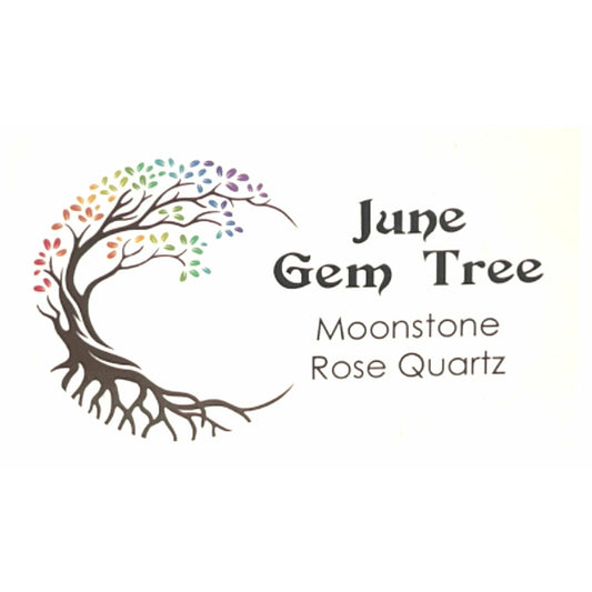 June Gem Birthstone Tree (Moonstone / Rose Quartz)
