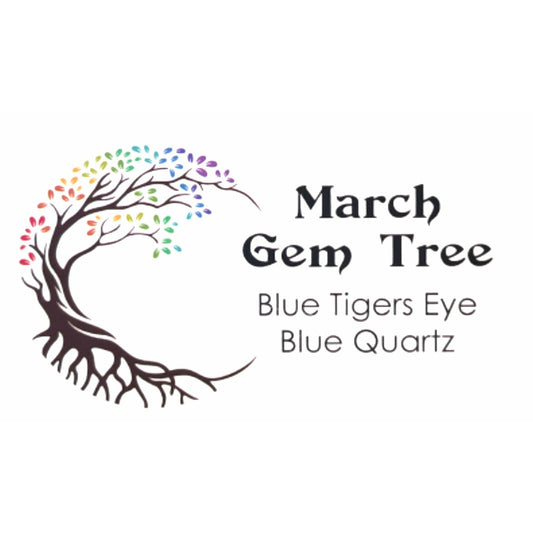 March Gem Birthstone Tree (Blue Tigers Eye / Blue Quartz)