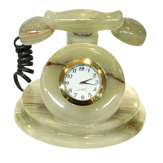 5 Inch Massive Green Onyx High-Quality Marble Classic Phone Clock with Magnet