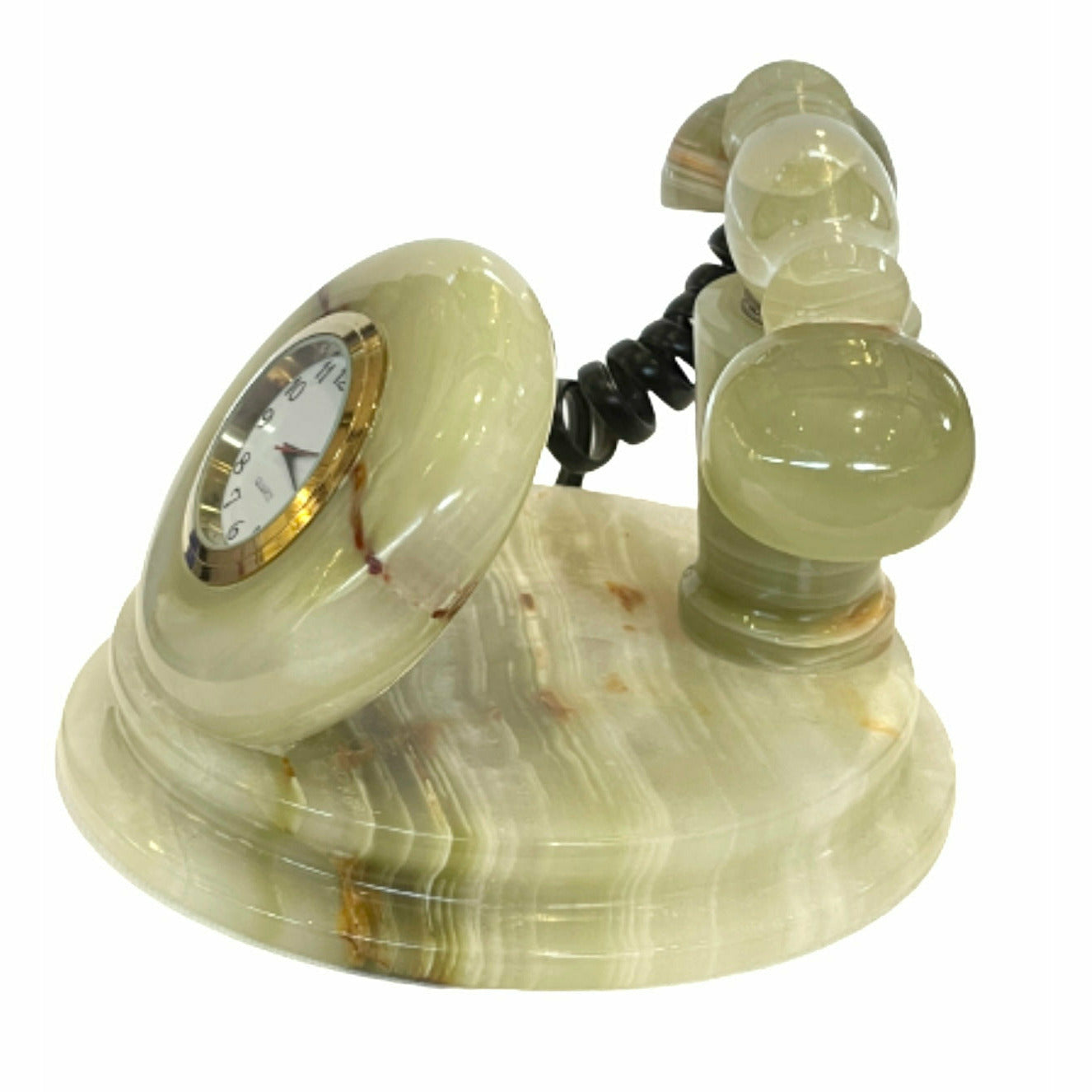 5 Inch Massive Green Onyx High-Quality Marble Classic Phone Clock with Magnet