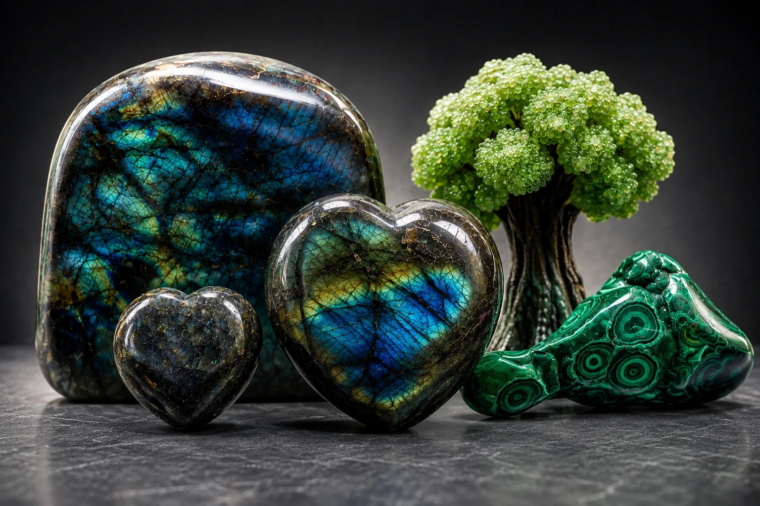Polished labradorite