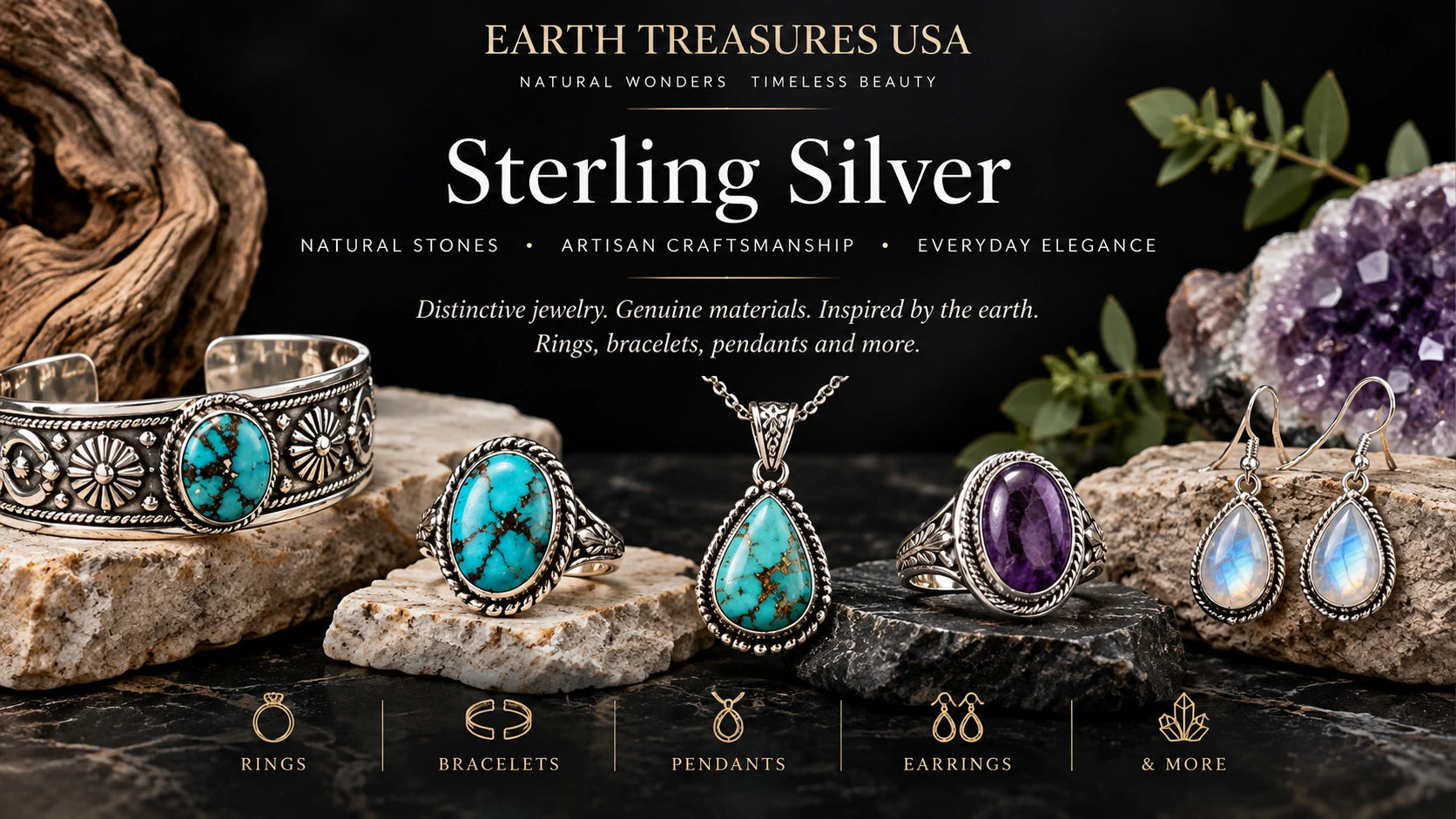Earth Treasures USA sterling silver gemstone jewelry