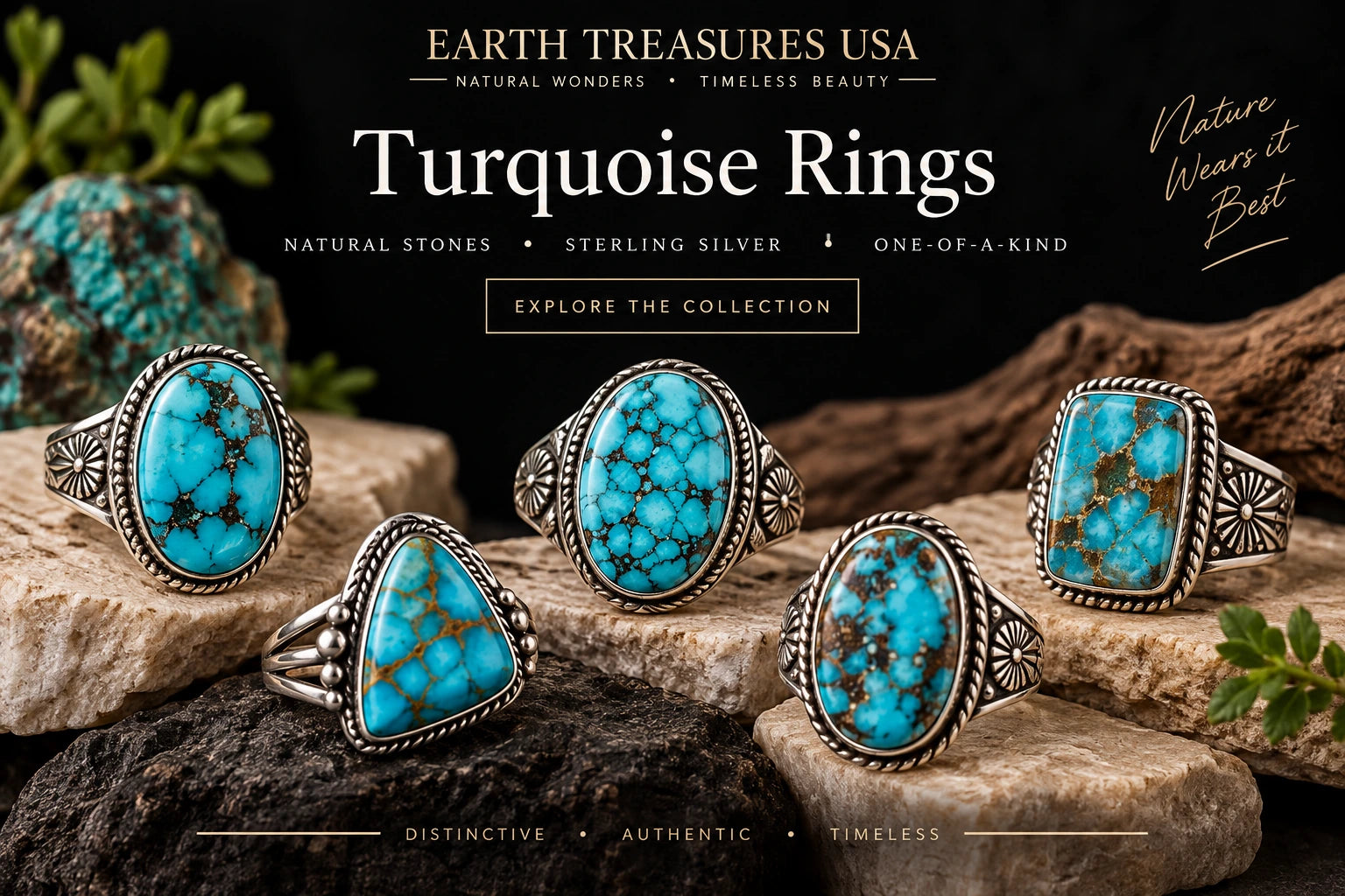 Earth Treasures USA Turquoise Rings collection