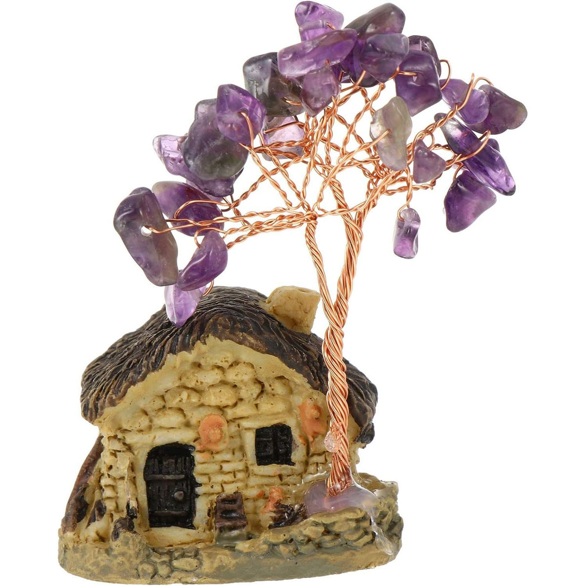 Amethyst Crystal Tree Feng Shui Crystal Positve Energy Tree with Miniature House