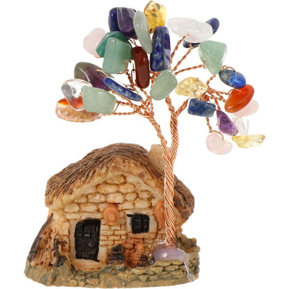 Chakra Crystal Tree Feng Shui Crystal Chakra Tree with Miniature House