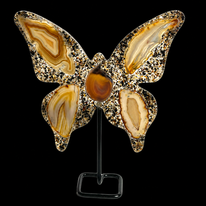9" Tall Natural Brazilian Agate "Butterfly Wings"
