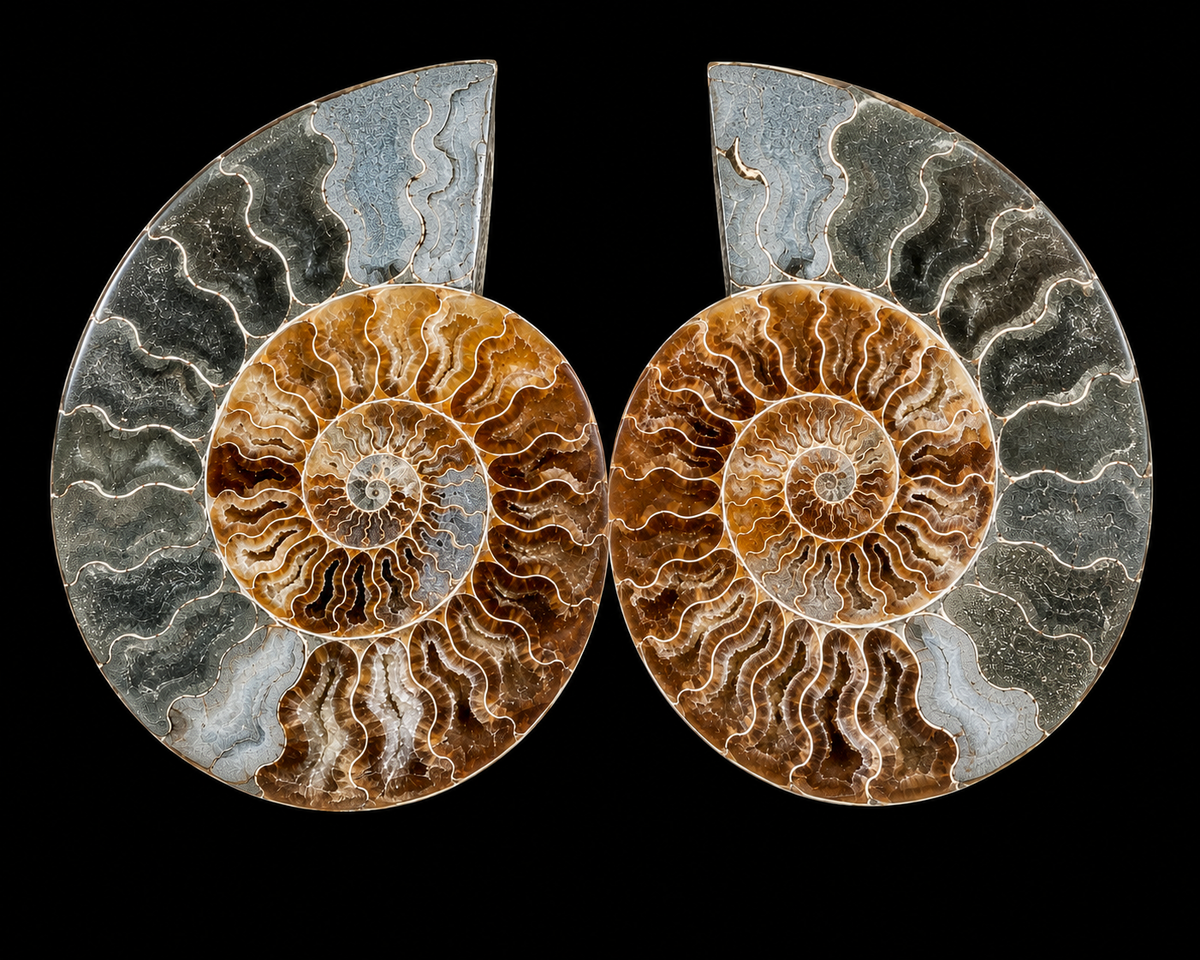 10 Inch Fossilized Ammonite (Pair)