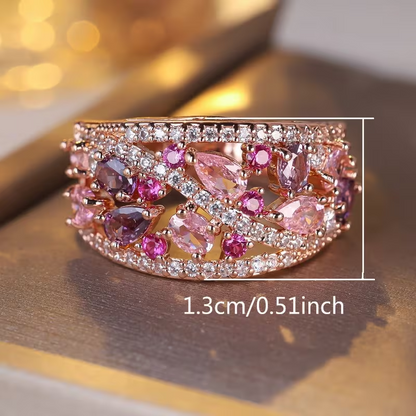 14 K Rose Gold Plated Pink Sapphire Ring