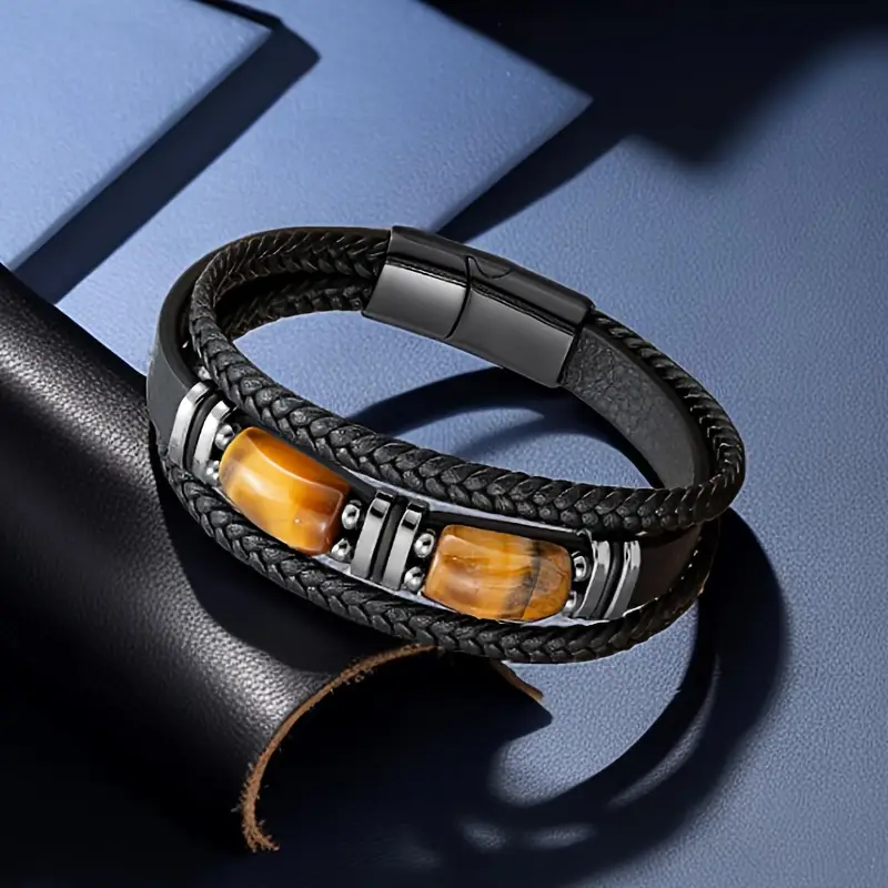 Men’s Tiger’s Eye Woven Bracelet