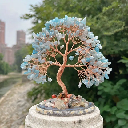 4.8 Inches Aquamarine Crystal Tree on Agate base