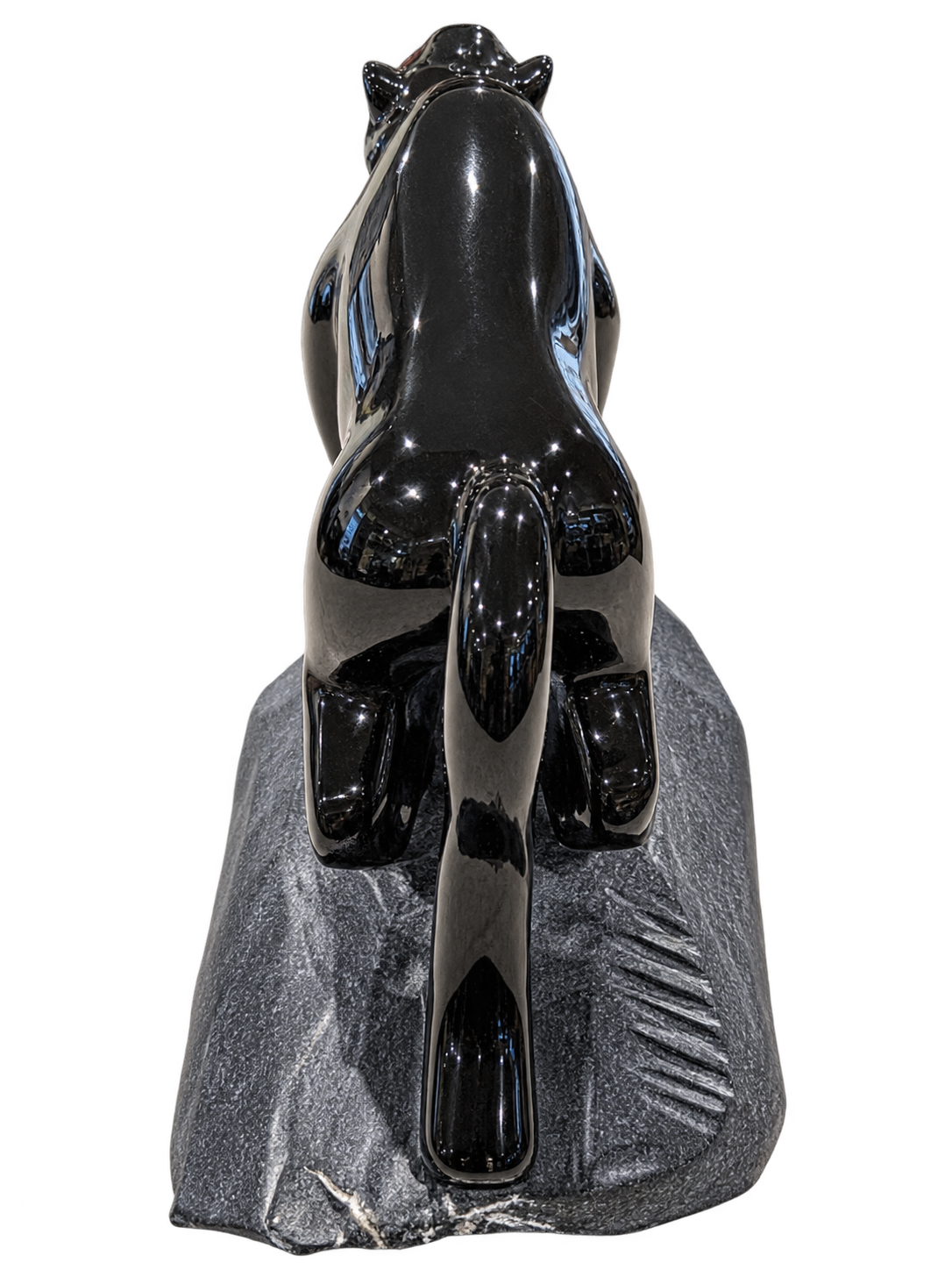 Solid Black Obsidian Panther Carving