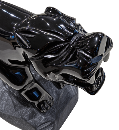 Solid Black Obsidian Panther Carving