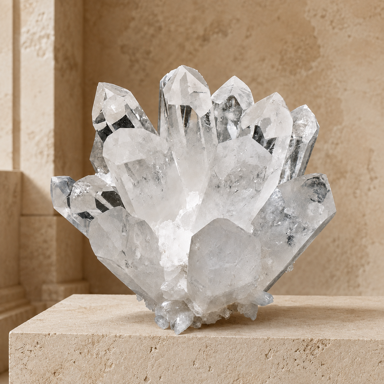 2.75 - 3.15 Inch Clear Quartz Phantom Cluster