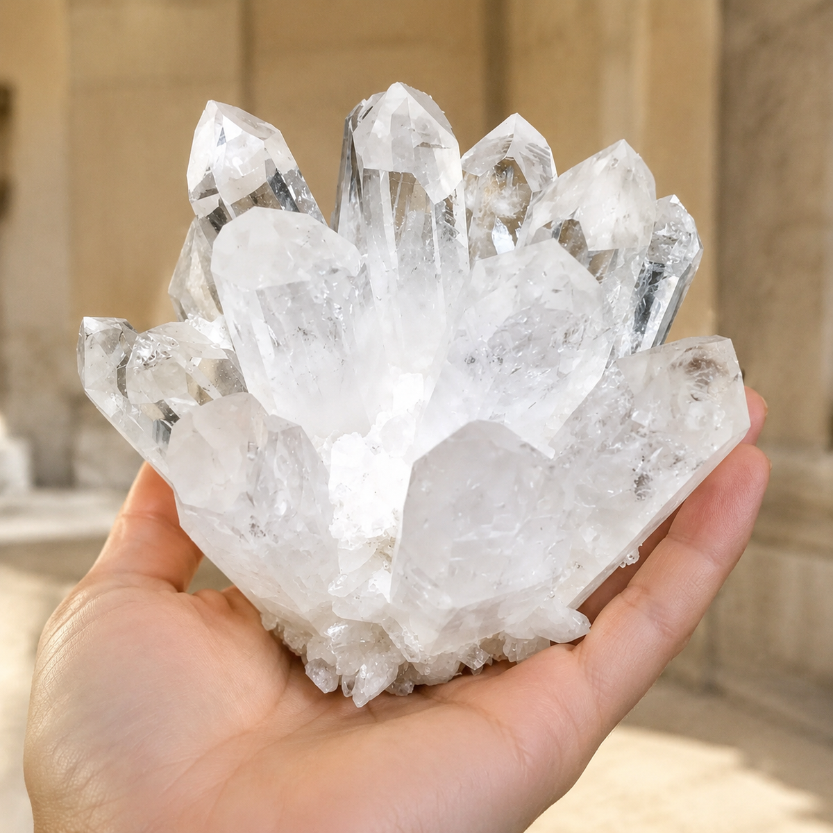2.75 - 3.15 Inch Clear Quartz Phantom Cluster