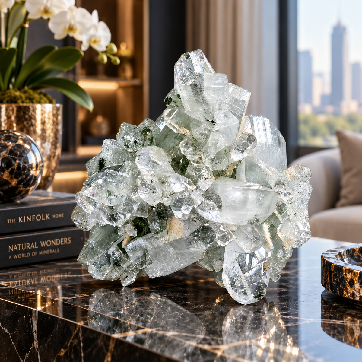 Diamond Apophyllite Crystal Cluster from India — Collector’s Mineral Specimen