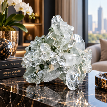 Diamond Apophyllite Crystal Cluster from India — Collector’s Mineral Specimen