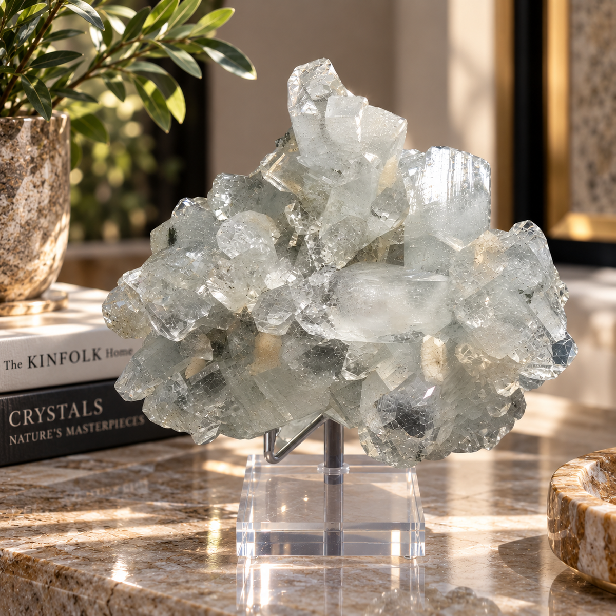 Diamond Apophyllite Crystal Cluster from India — Collector’s Mineral Specimen