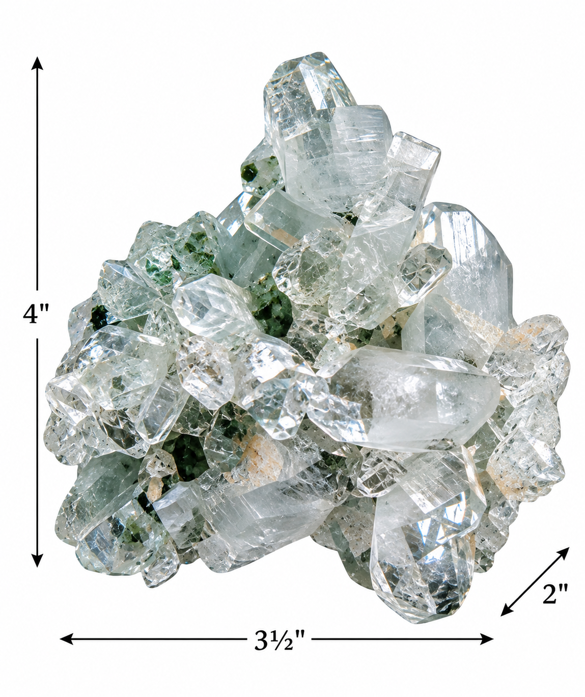 Diamond Apophyllite Crystal Cluster from India — Collector’s Mineral Specimen