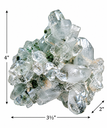 Diamond Apophyllite Crystal Cluster from India — Collector’s Mineral Specimen