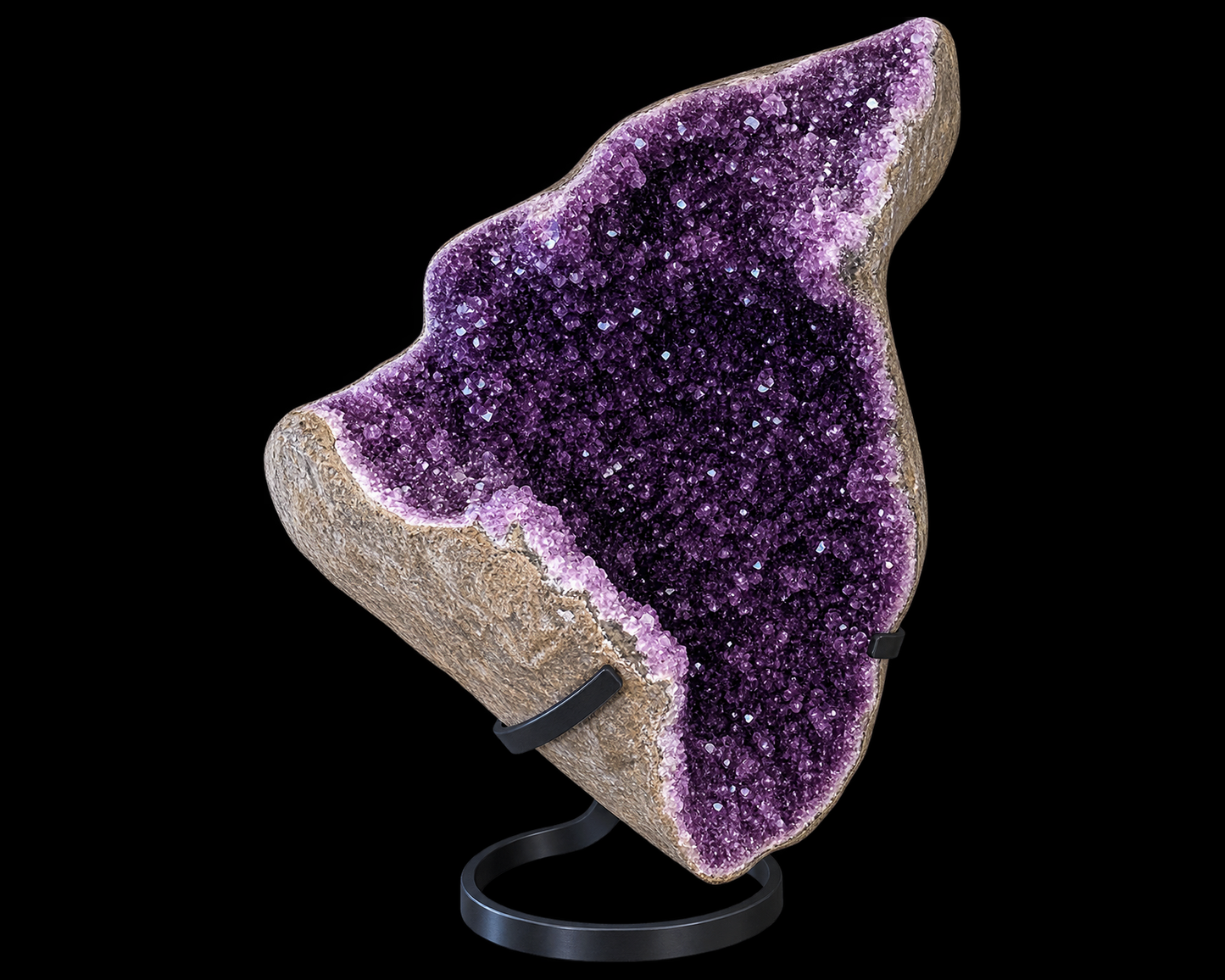 Collector’s Amethyst Freeform on Stand – Natural Uruguay Crystal Specimen