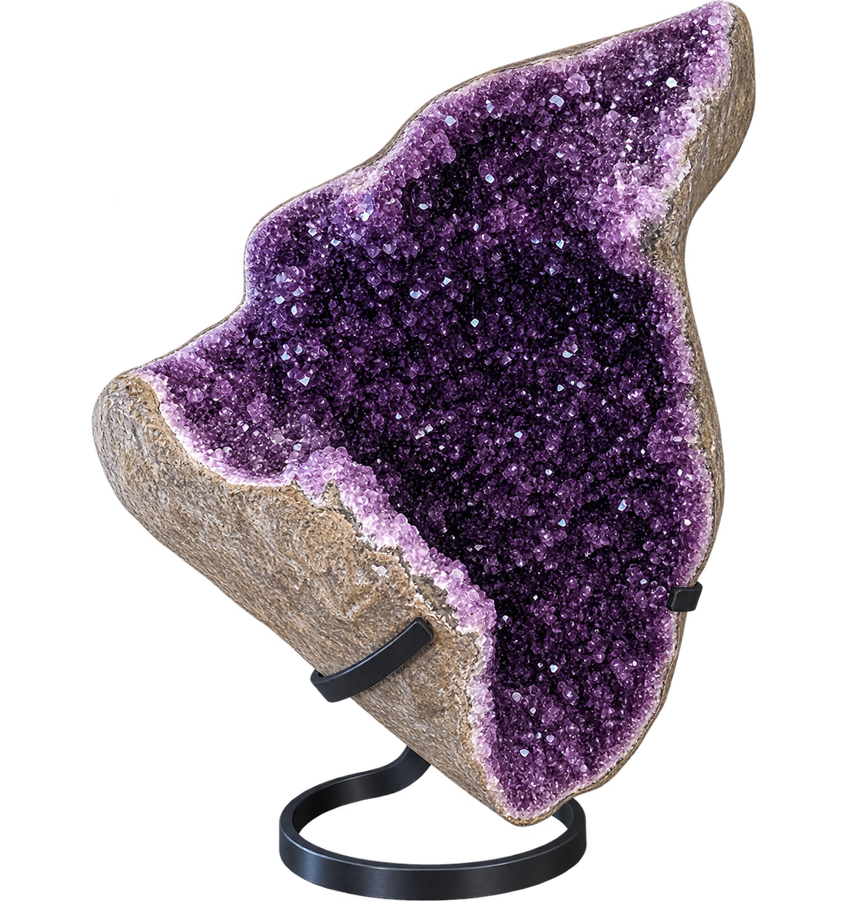 Collector’s Amethyst Freeform on Stand – Natural Uruguay Crystal Specimen