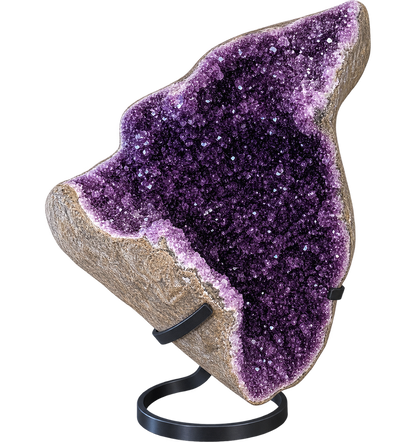 Collector’s Amethyst Freeform on Stand – Natural Uruguay Crystal Specimen