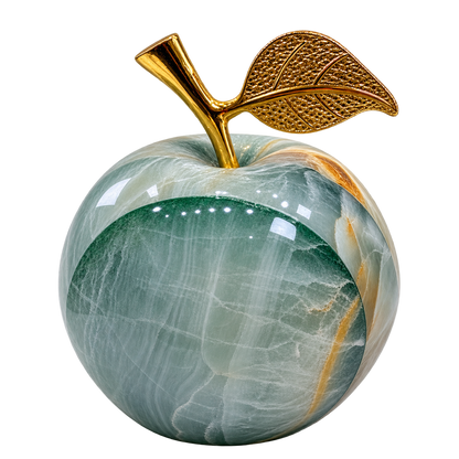 Back view showing natural green onyx banding and veining