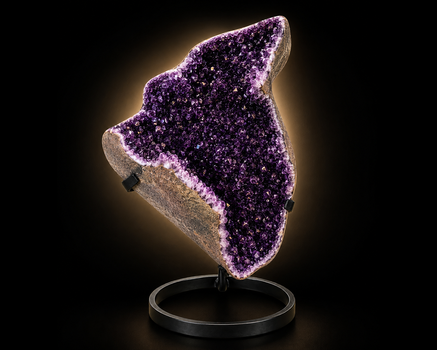 Collector’s Amethyst Freeform on Stand – Natural Uruguay Crystal Specimen
