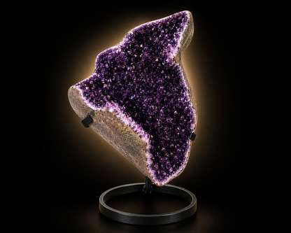 Collector’s Amethyst Freeform on Stand – Natural Uruguay Crystal Specimen