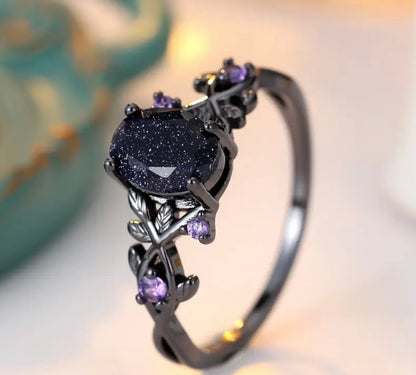 925 SS Blue Goldstone / Amethyst Ring