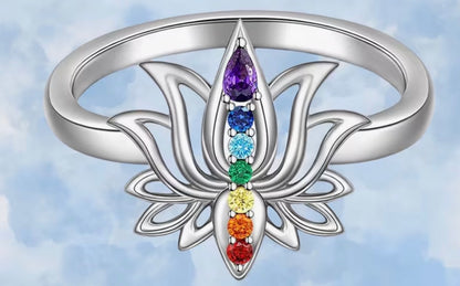 925 SS Chakra Dainty Lotus Ring