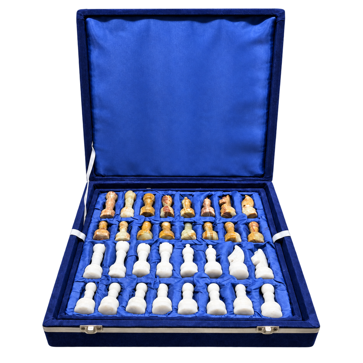 Green and White Onyx Chess Set